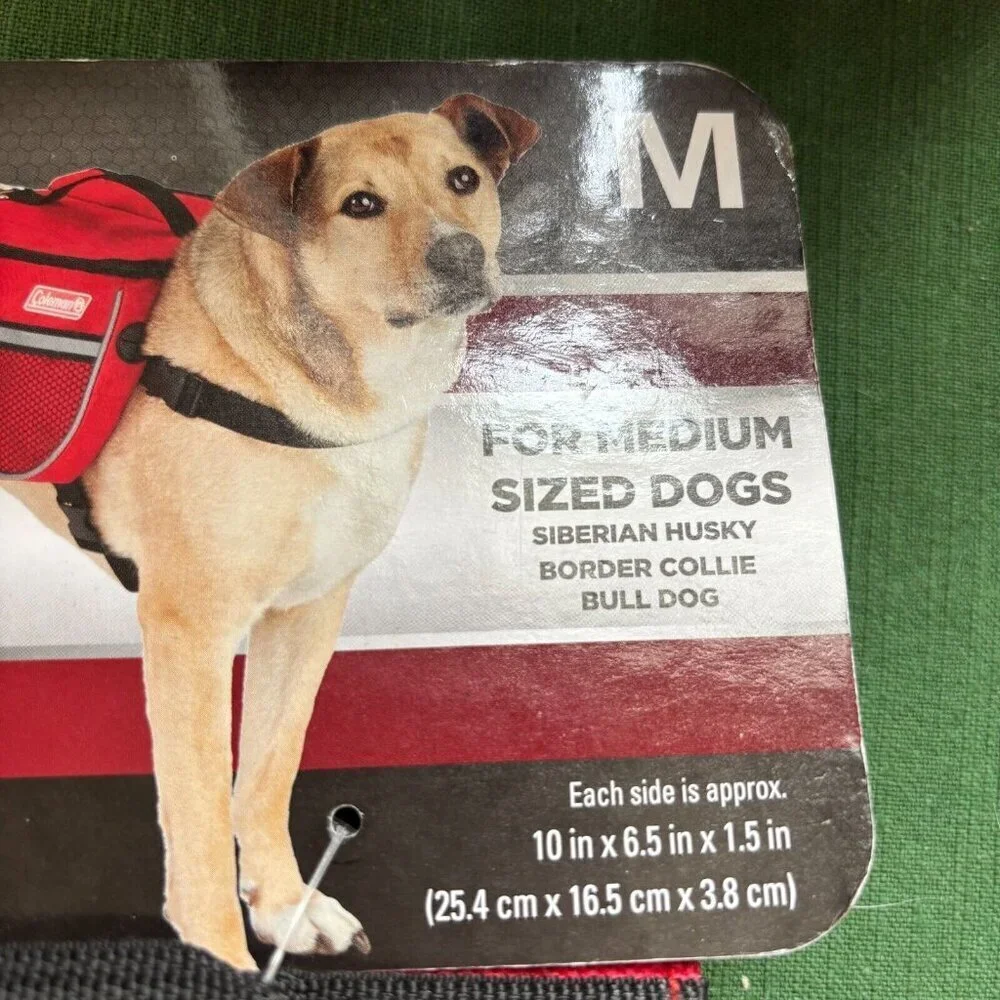 NWT COLEMAN Size Medium Dog Pack Saddle Bag Red Reflector